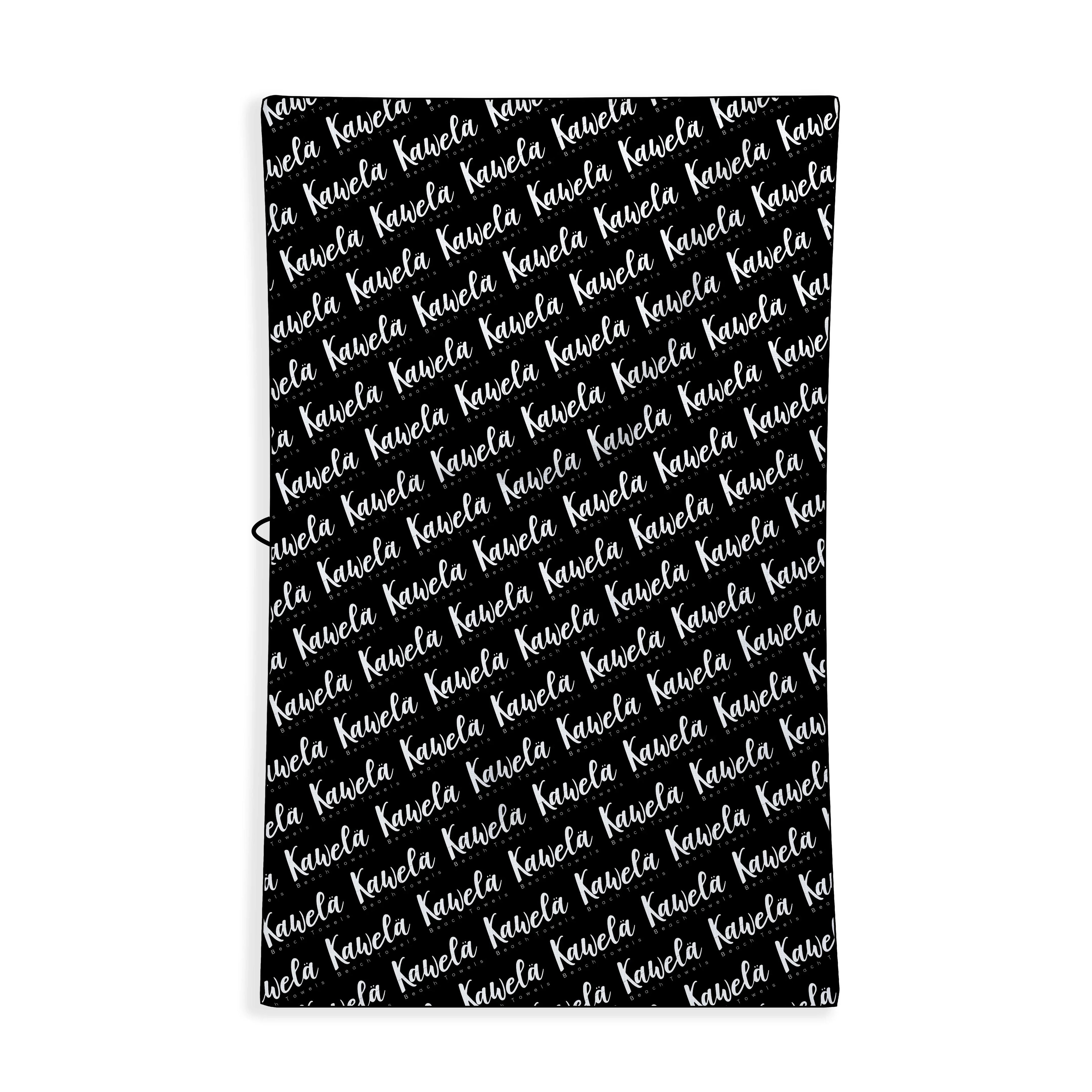 Serviettes de plage noires KAWELÄ KAMLOOPS, tissu doux, motifs modernes, parfaites pour l&