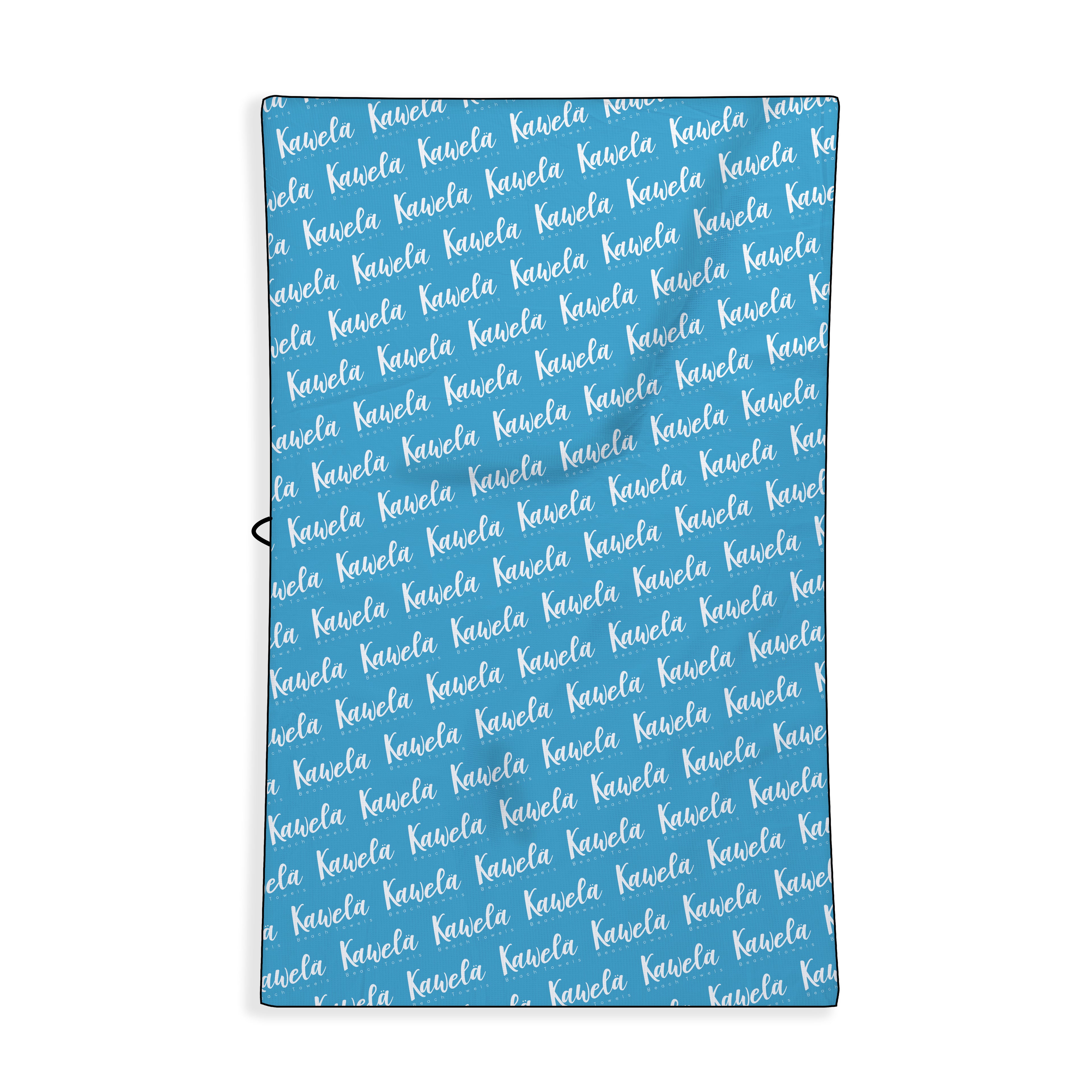 Serviette de plage Waikiki de KAWELÄ avec motif coloré, vue de dos sur fond blanc, parfaite pour la plage ou la piscine.
