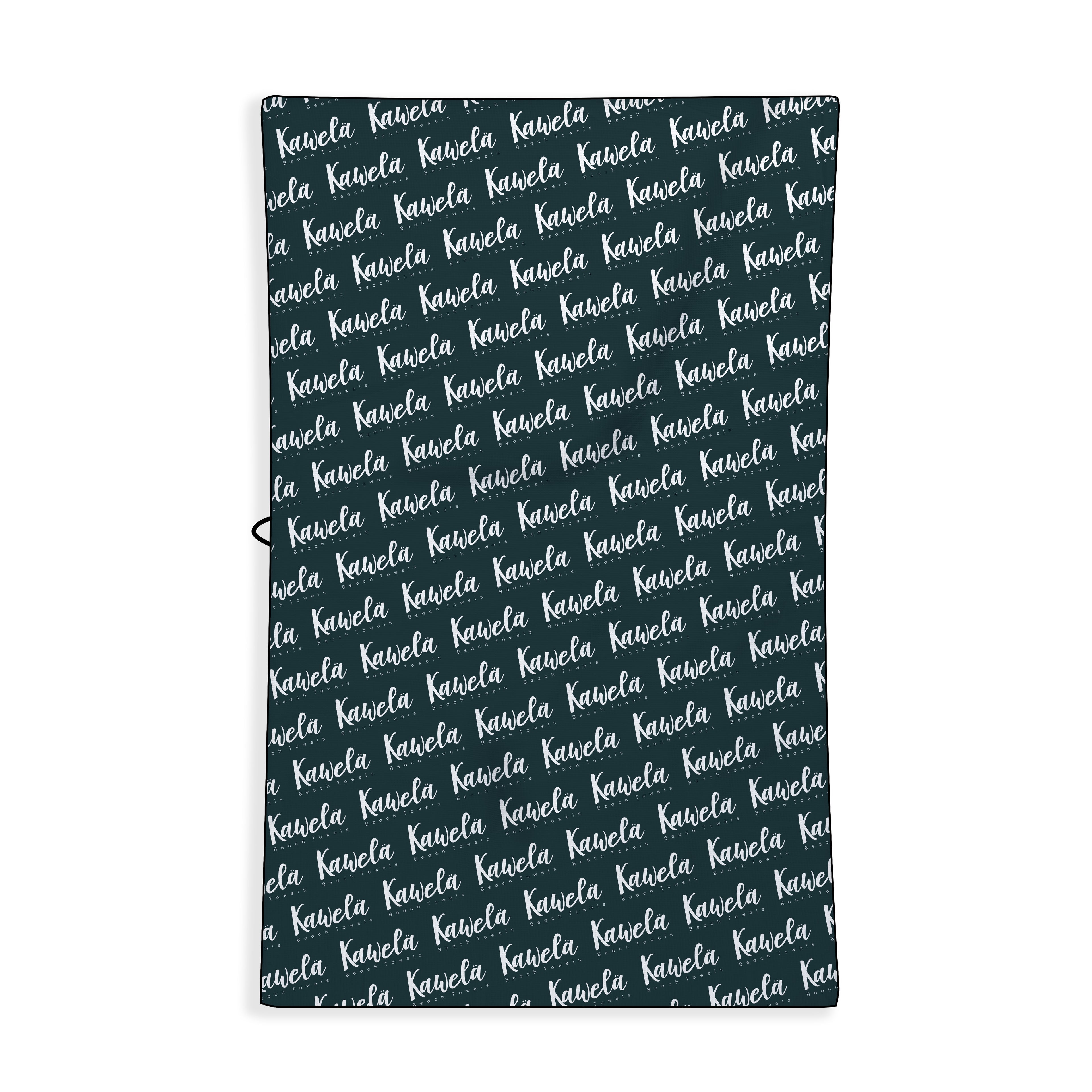 Serviette de plage KAWELÄ Les Trois-Ilets avec motif coloré, vue de dos, idéale pour l&