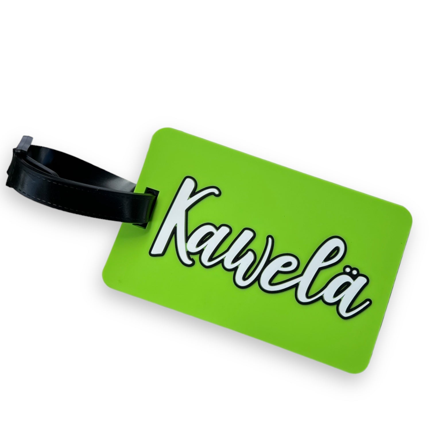 Identificateur de valise KAWELÄ avec étiquette colorée pour repérer facilement sa valise lors de ses voyages.