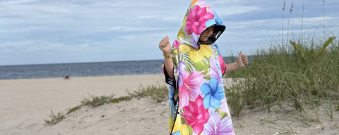 Serviette ponchos à capuche pour enfants en microfibre