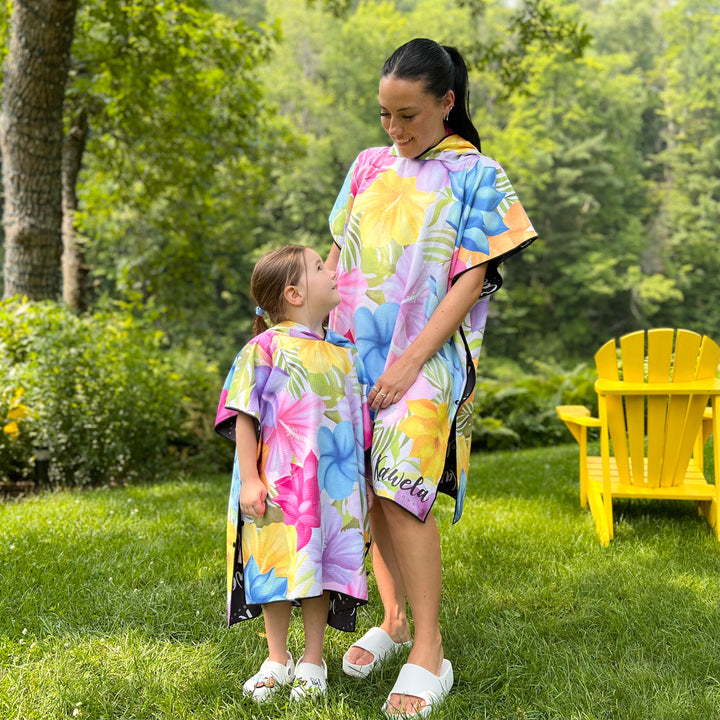 Serviette De Bain à Capuche Enfant OLAOLA – Poncho Microfibre Dinosaure, Serviette Plage Bébé Garçon Fille 3-12 Ans