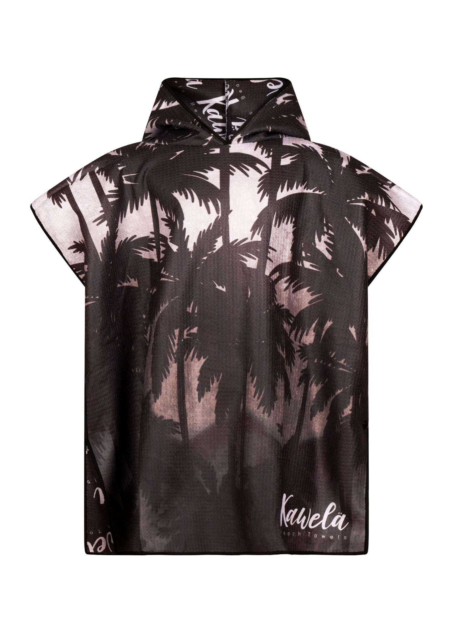 Poncho enfant KAWELÄ ANDROS TOWN avec capuche, tissu imperméable et coloré, idéal pour la pluie et les activités extérieures.