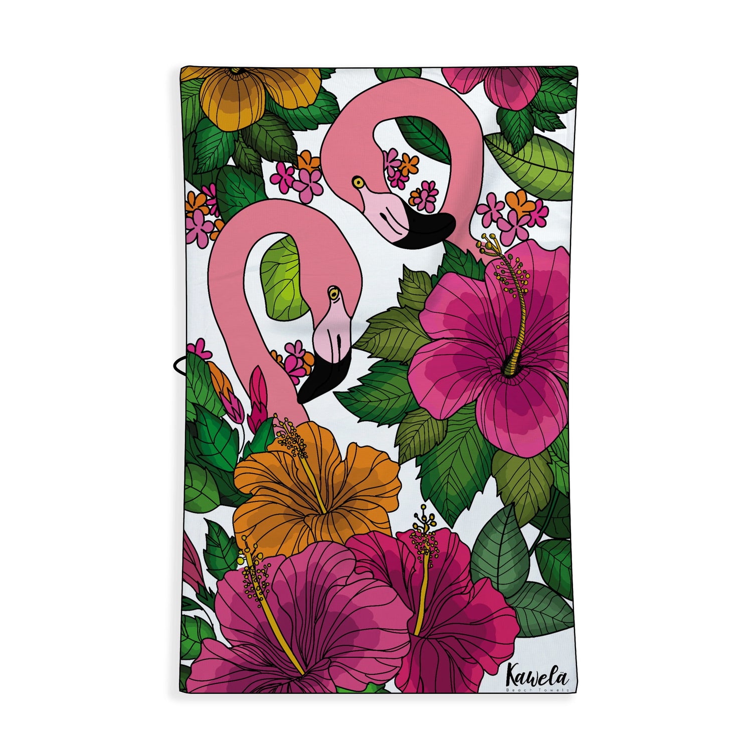 Serviette de plage Beverly Hills de la marque Kawelä, motif coloré et douce, idéale pour la plage ou la piscine.