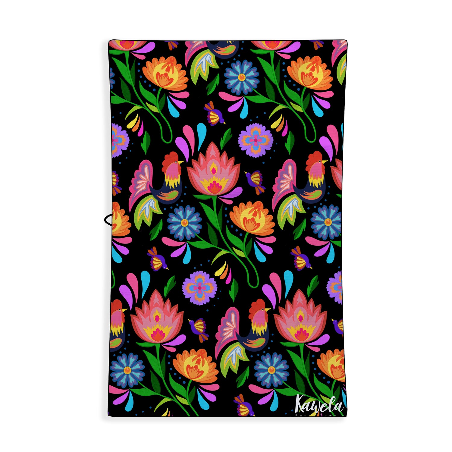 Serviette de plage Cancun de la marque Kawelä, colorée avec motif tropical, idéale pour la plage et les activités estivales.