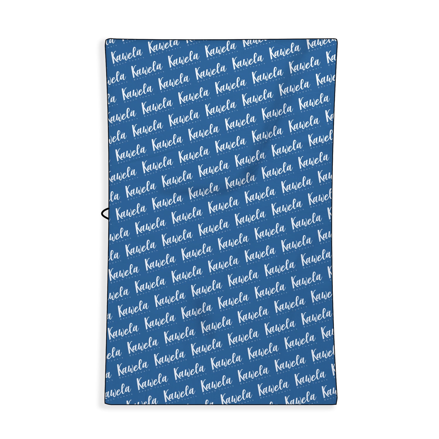 Serviette de plage Capri de la marque Kawelä, vue de dos avec motif coloré et tissu absorbant.