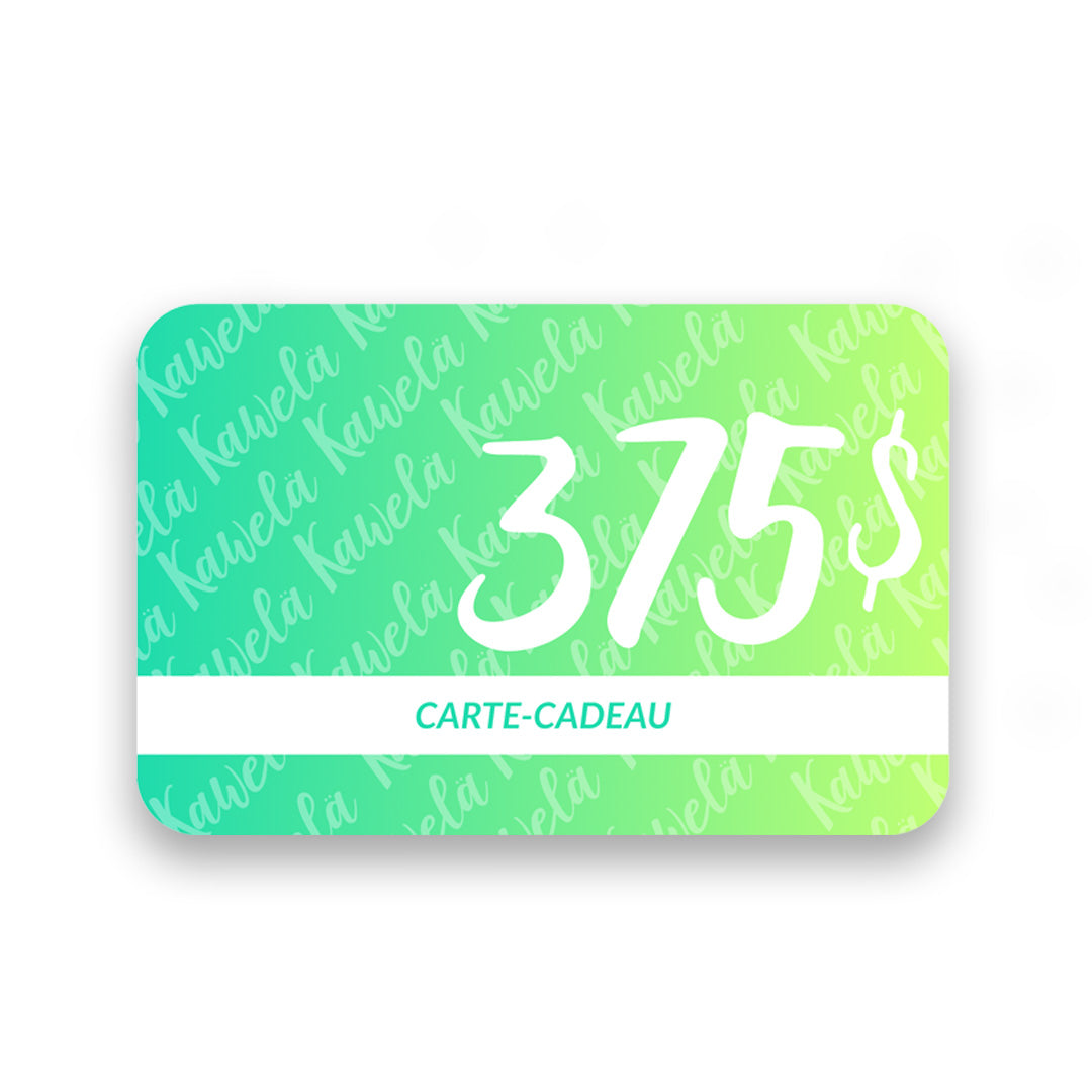 Carte-cadeau Kawelä élégante avec motif floral, idéale pour offrir une expérience de shopping.