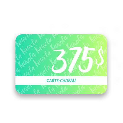 Carte-cadeau Kawelä élégante avec motif floral, idéale pour offrir une expérience de shopping.