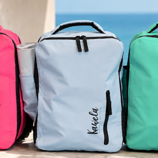 Sac à dos compressible KAWELÄ BONDI 23L avec compartiments, idéal pour voyager ou le quotidien, en tissu léger et pratique.