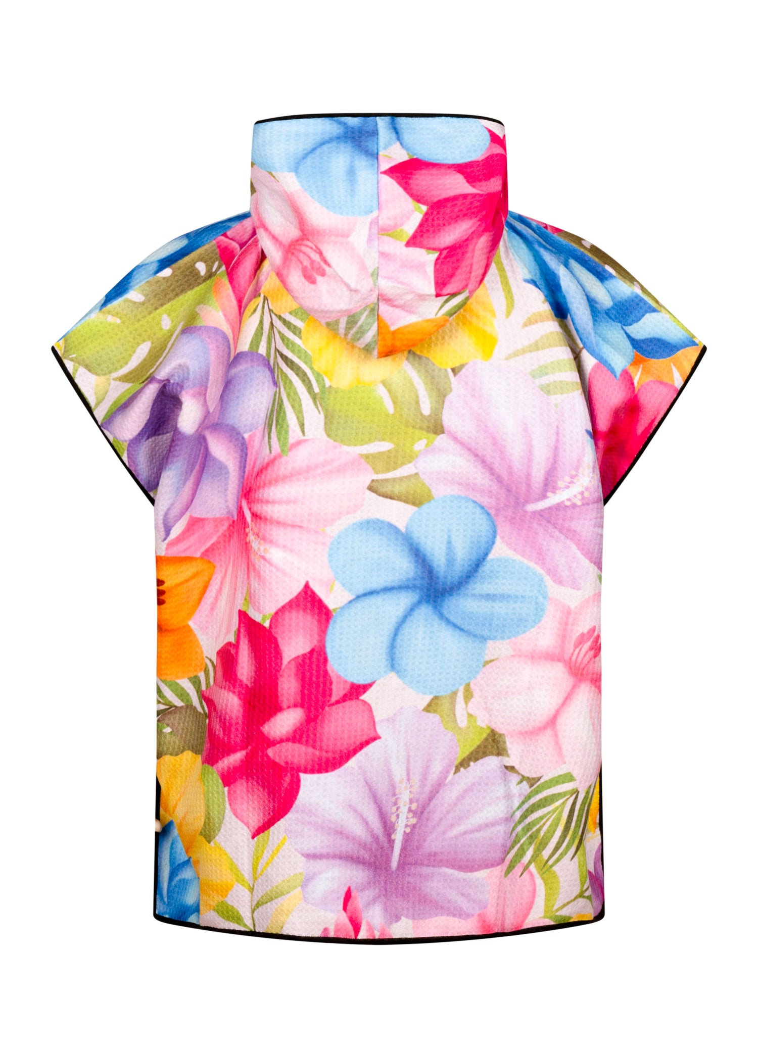 Poncho pour enfants Clarence Town de KAWELÄ, tissu coloré avec motifs, idéal pour la pluie et les activités en extérieur.