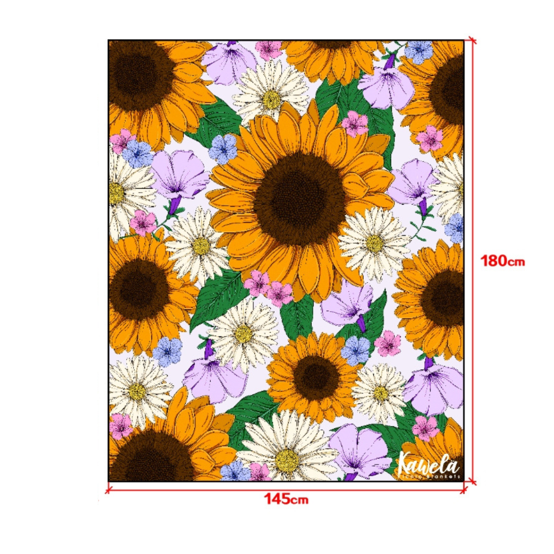 Couverture de pique-nique KAWELÄ Valensole, tissu coloré et confortable, idéale pour les sorties en plein air.