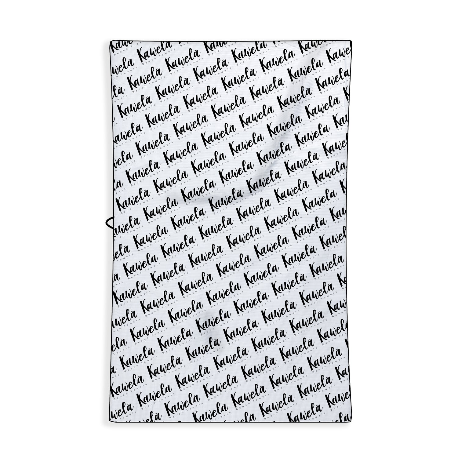 Serviettes de plage blanches KAWELÄ Alajuela avec motifs élégants, parfaites pour la plage ou la piscine.