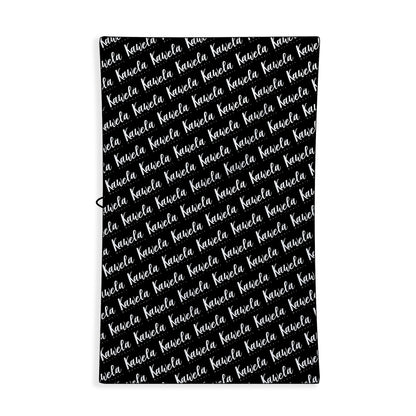 Serviettes de plage noires KAWELÄ KAMLOOPS, tissu doux, motifs modernes, parfaites pour l&