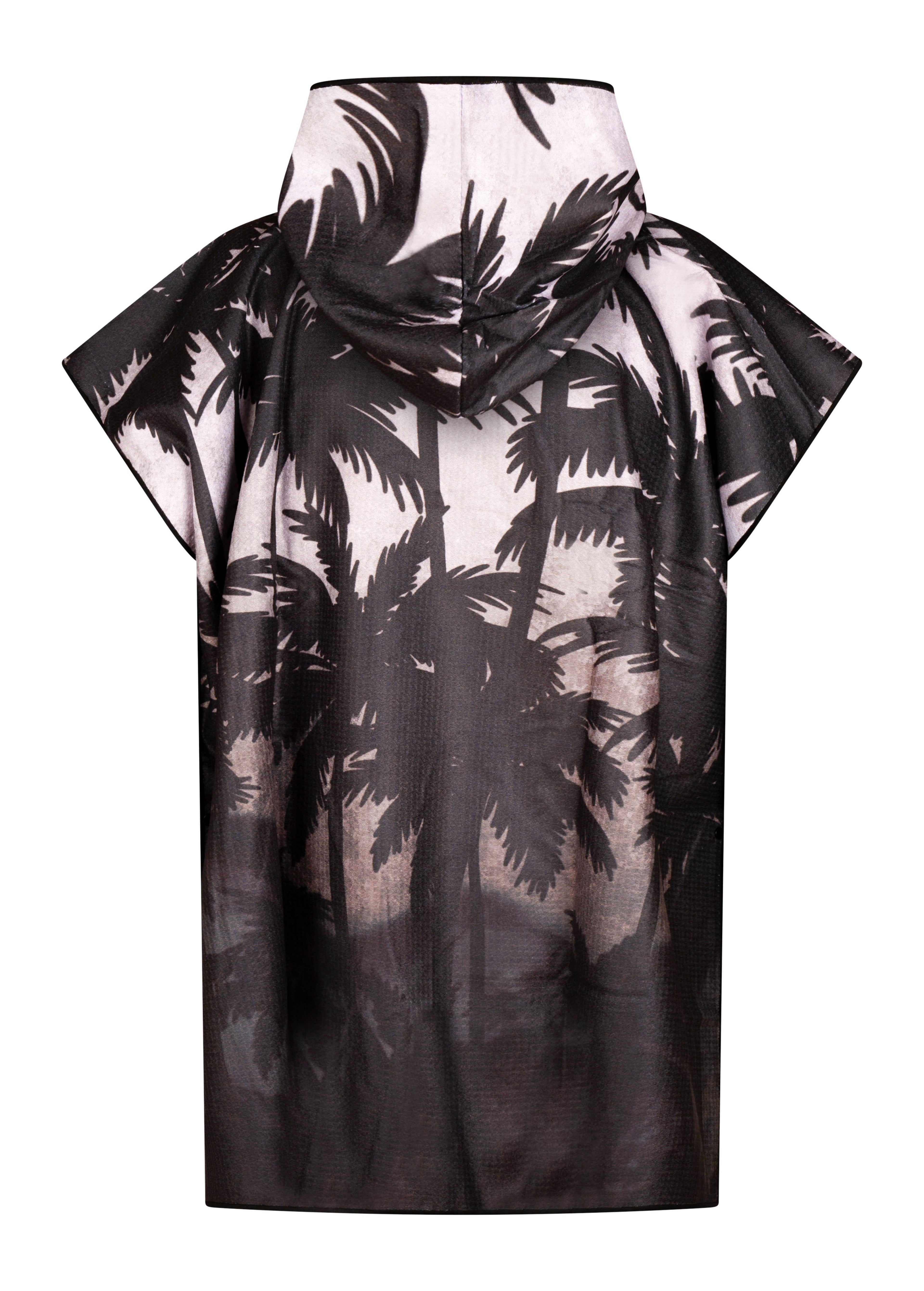 Poncho KAWELÄ Dunmore TOWN en tissu imperméable, détail de la capuche et des coutures, style décontracté pour la pluie.