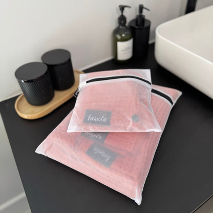 Serviette de bain KAWELÄ NARANJA, grande serviette douce en coton avec motif orange, idéale pour la plage ou la salle de bain.