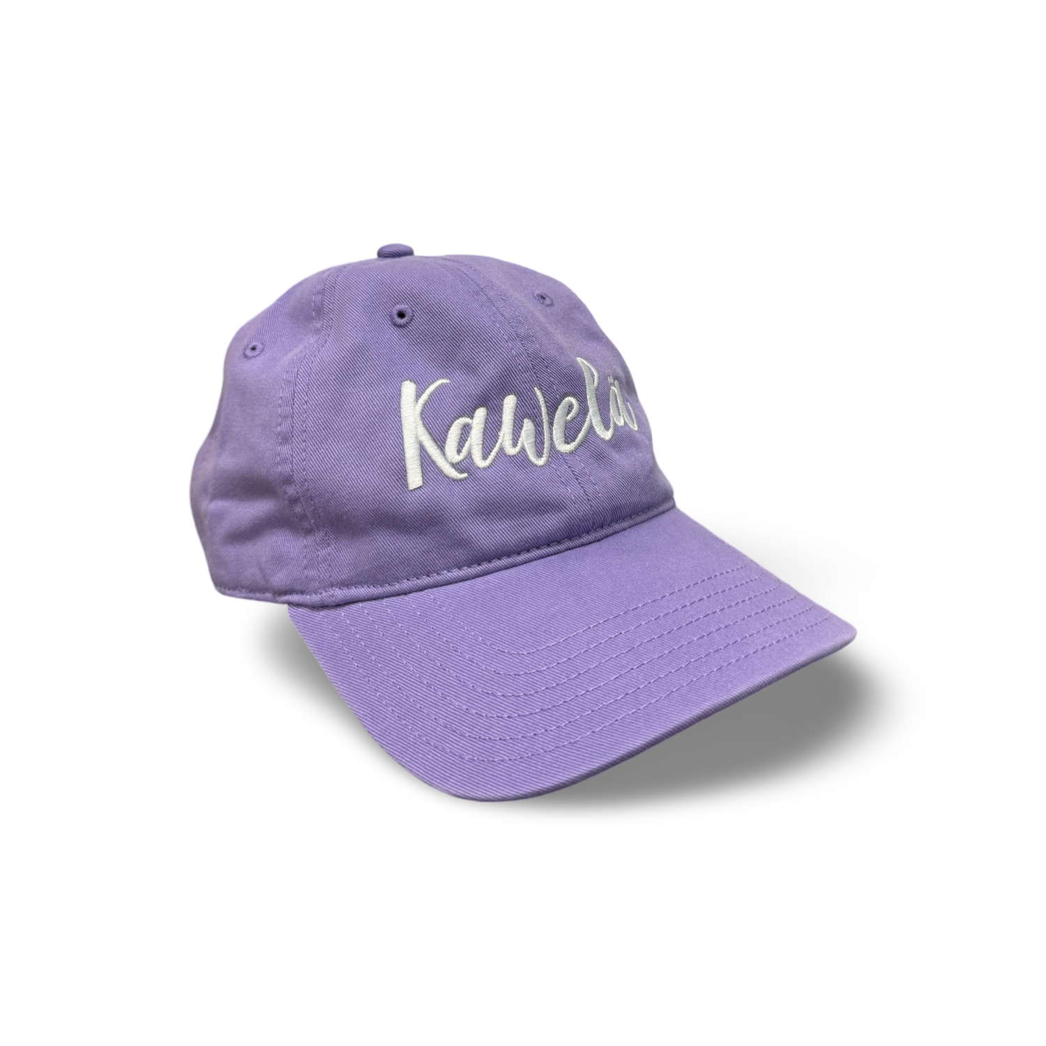 Casquette KAWELÄ 2.0 en tissu, vue de face, avec visière plate et logo brodé à l&