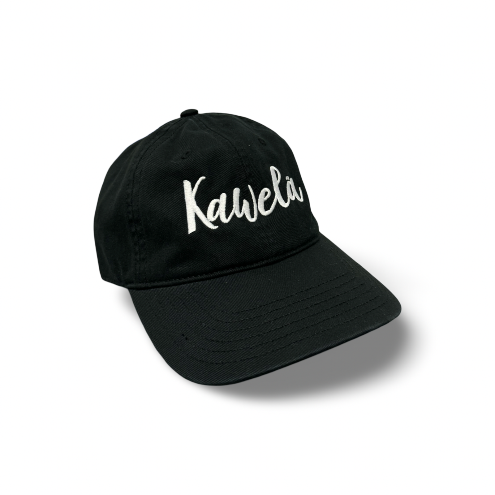 Casquette KAWELÄ 2.0 en coton avec logo brodé, vue de face, style décontracté et moderne pour homme ou femme.