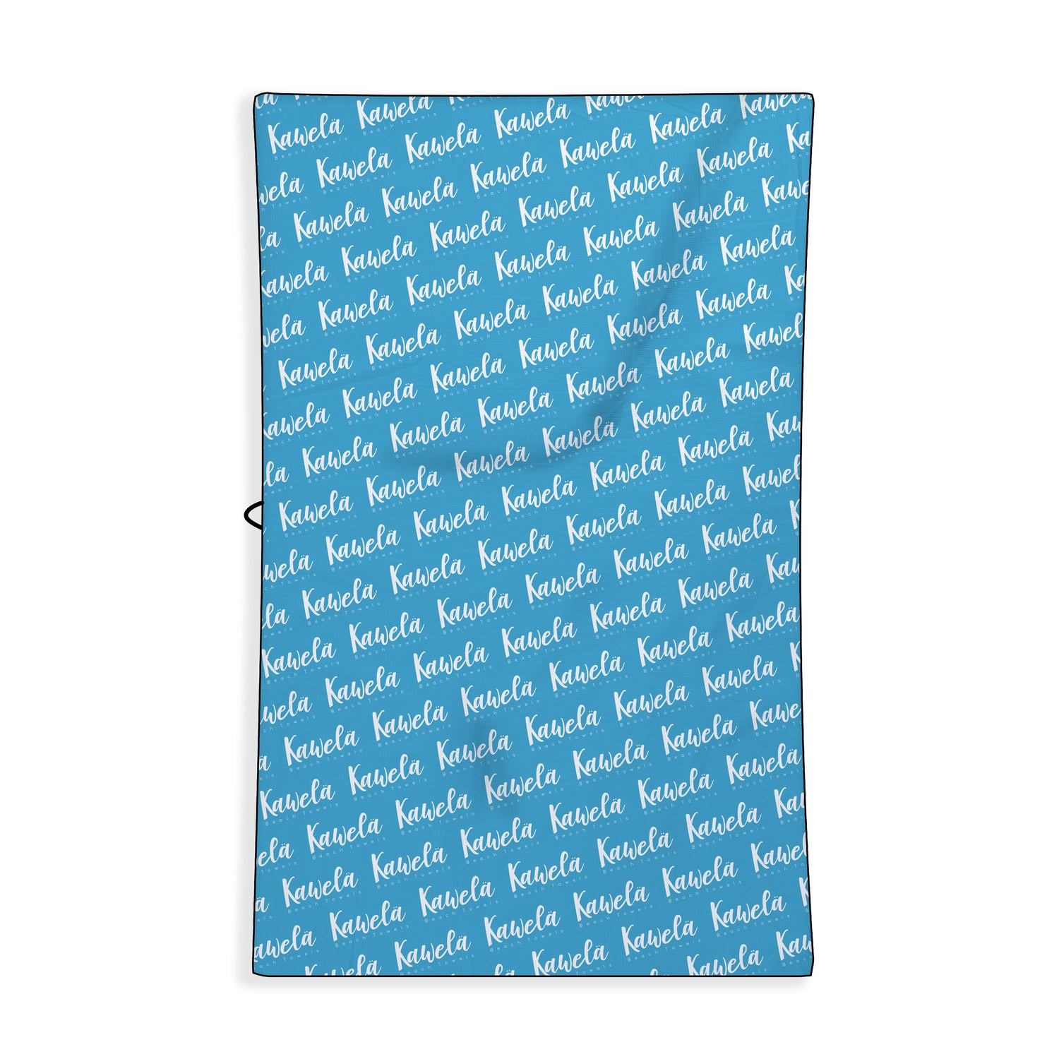 Serviette de plage Waikiki de KAWELÄ avec motif coloré, vue de dos sur fond blanc, parfaite pour la plage ou la piscine.