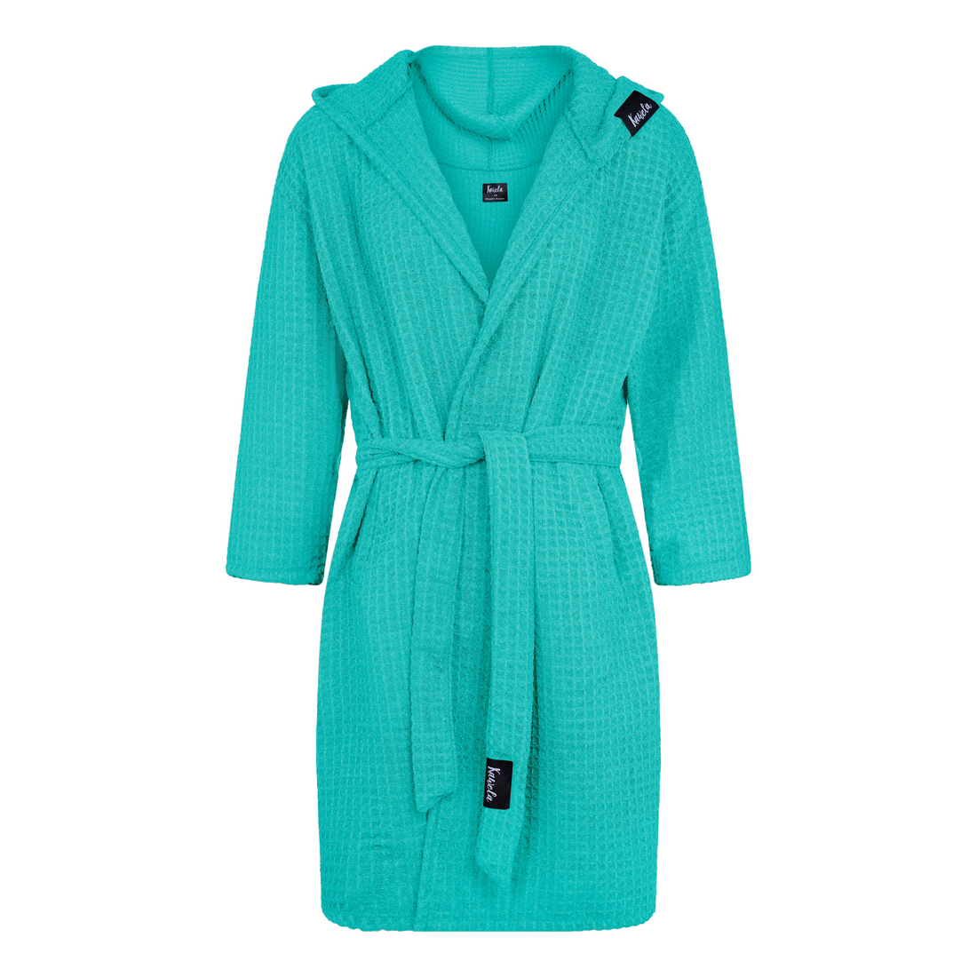 Serviette de bain KAWELÄ TURKS AND CAICOS, peignoir doux et absorbant avec motif carré, idéal pour la détente après la douche.