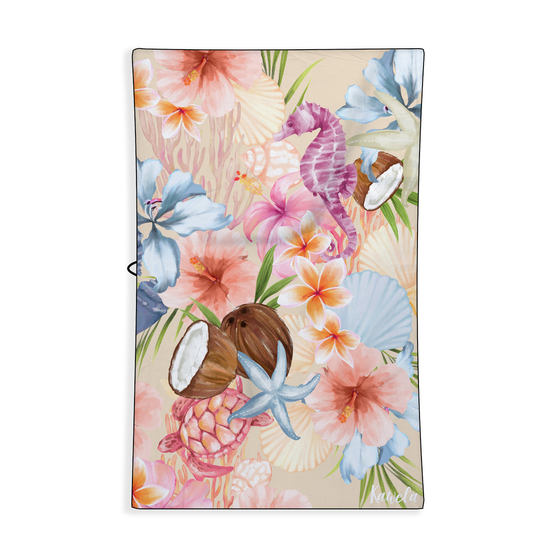 Serviette de plage KAWELÄ Le Marin avec motif nautique, tissu absorbant et design coloré pour l&