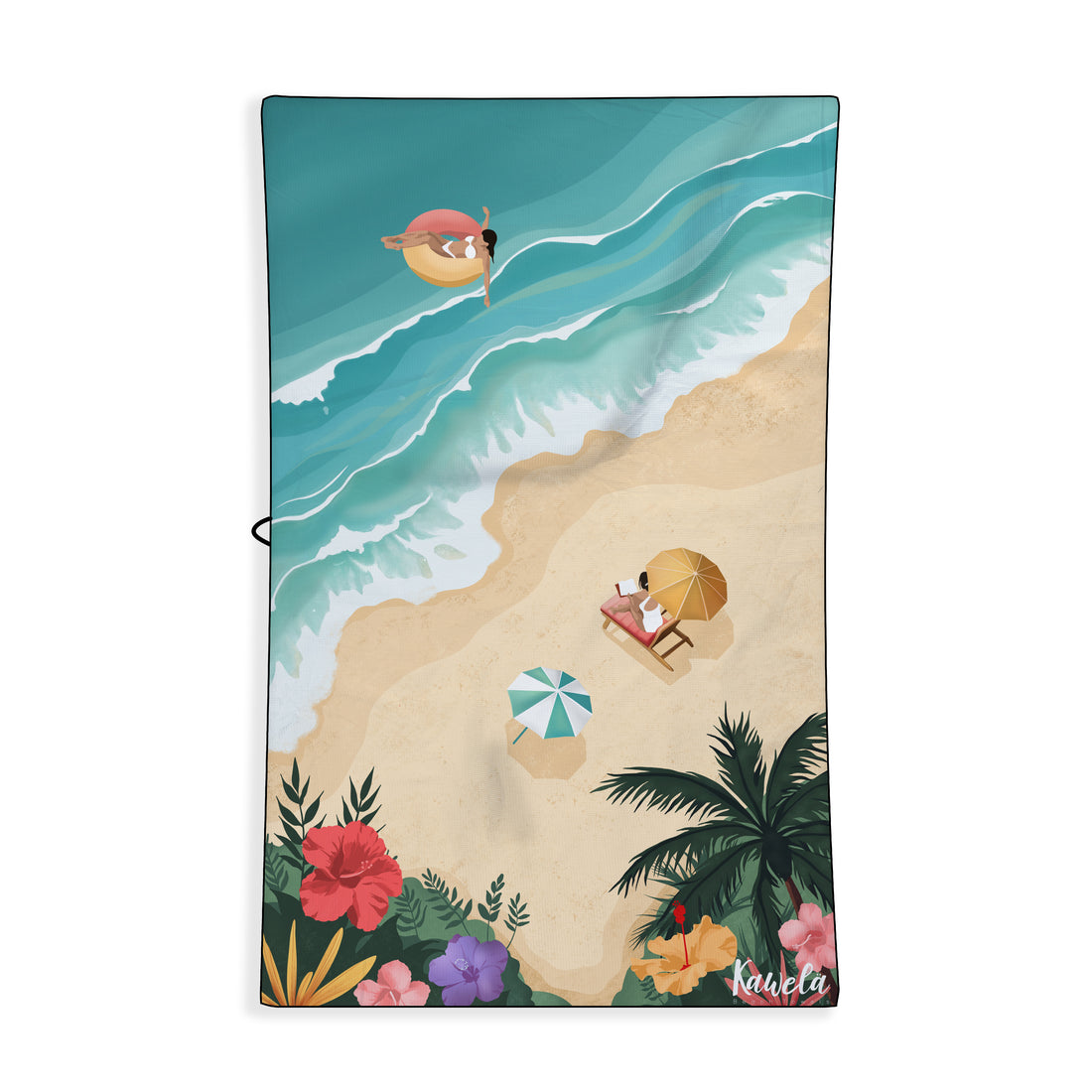 Serviette de plage KAWELÄ LE DIAMANT avec motif élégant, douceur et grande taille pour profiter du soleil à la plage