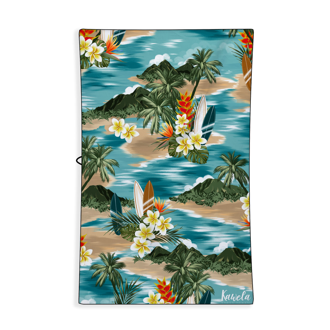 Serviettes de plage KAWELÄ Les Trois-Ilets avec motifs colorés et designs tropicals, parfaites pour l&