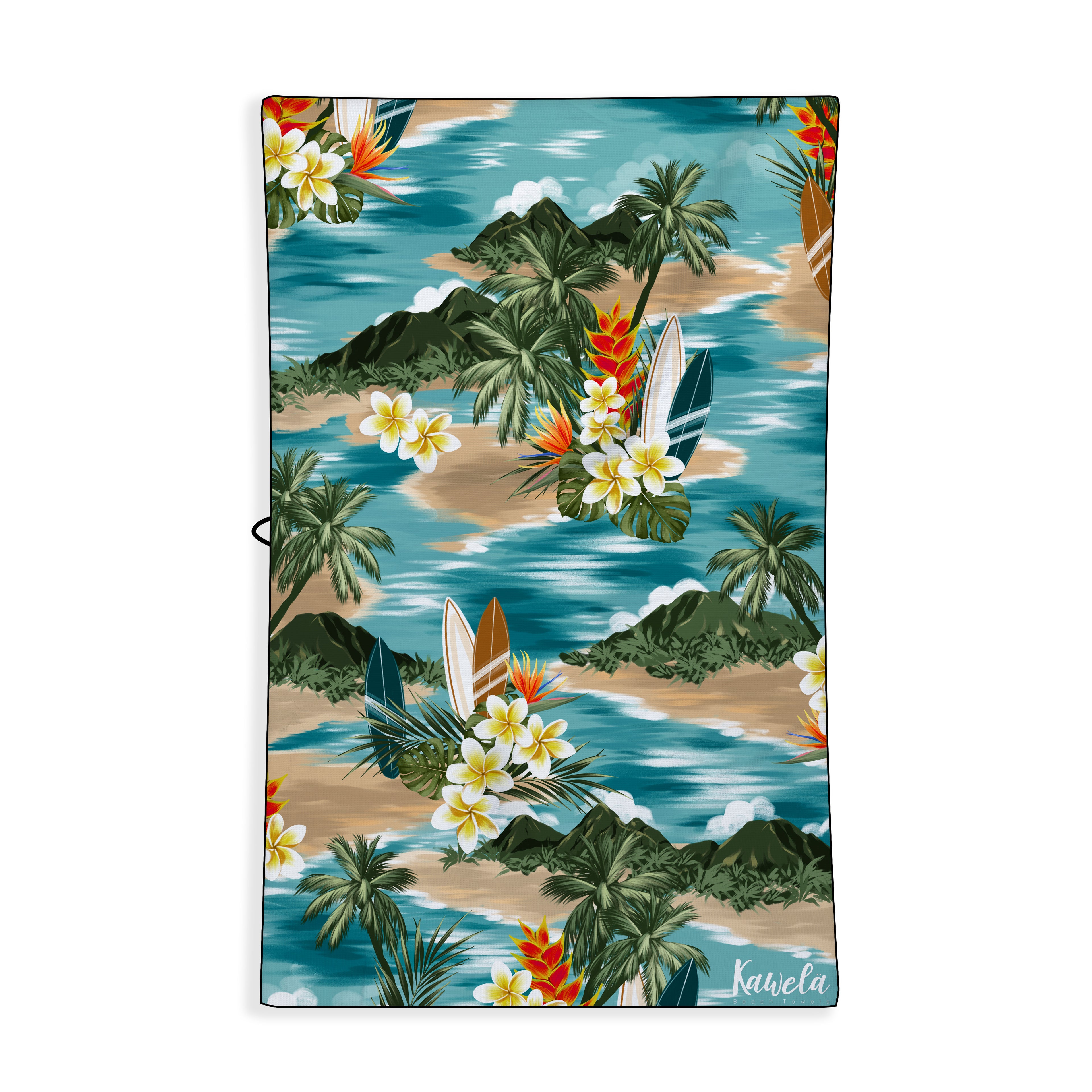 Serviettes de plage KAWELÄ Les Trois-Ilets avec motifs colorés et designs tropicals, parfaites pour l&