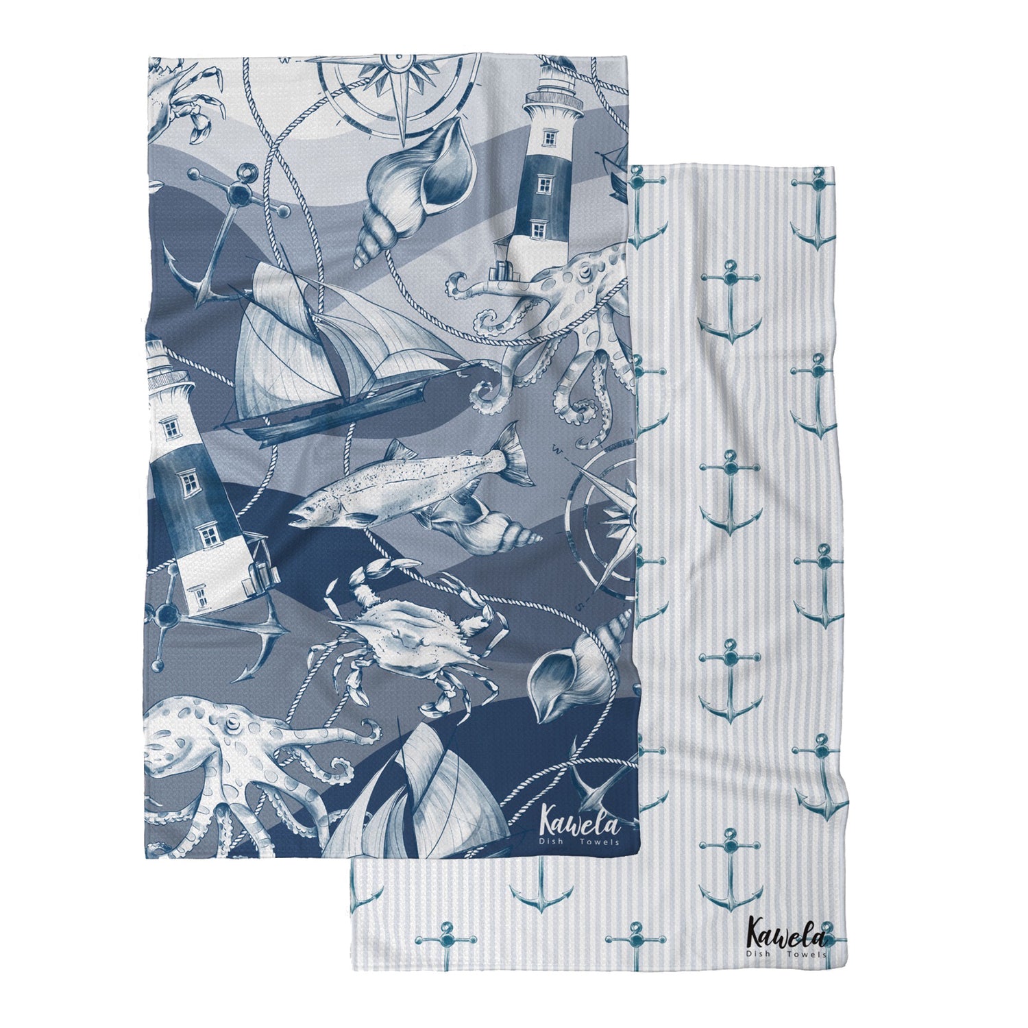 Linges à vaisselle KAWELÄ Bar Harbor, draps en coton absorbants et résistants pour la vaisselle et la cuisine.