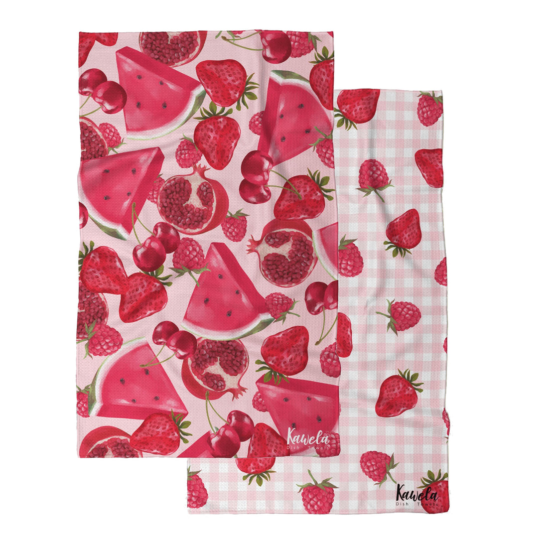 Linges à vaisselle RUBI de la marque KAWELÄ, tissu absorbant pour sécher la vaisselle propre.