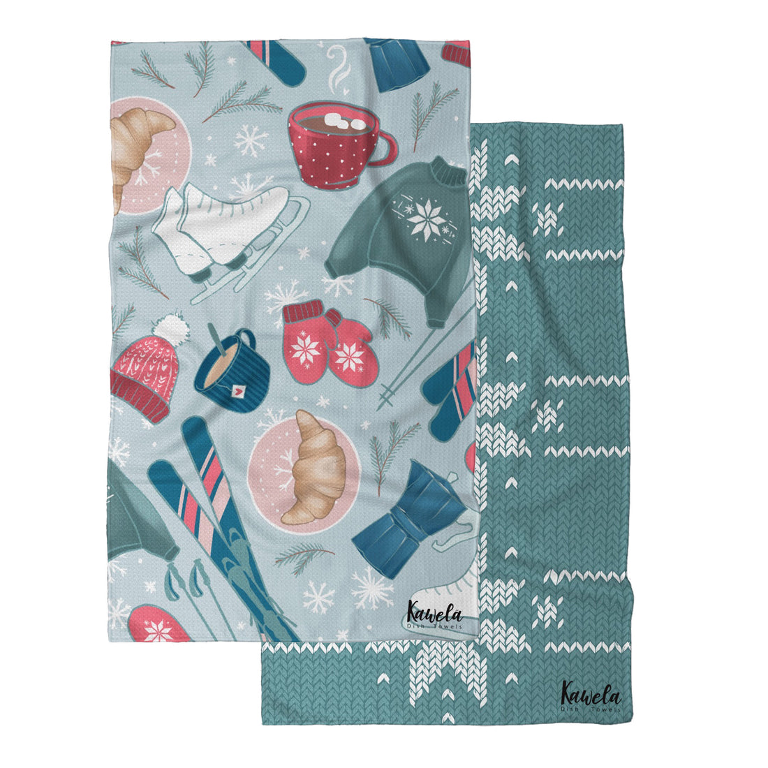 Ensemble de linges à vaisselle KAWELÄ ASPEN, tissu absorbant et doux, idéal pour sécher la vaisselle dans la cuisine.