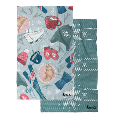 Ensemble de linges à vaisselle KAWELÄ ASPEN, tissu absorbant et doux, idéal pour sécher la vaisselle dans la cuisine.
