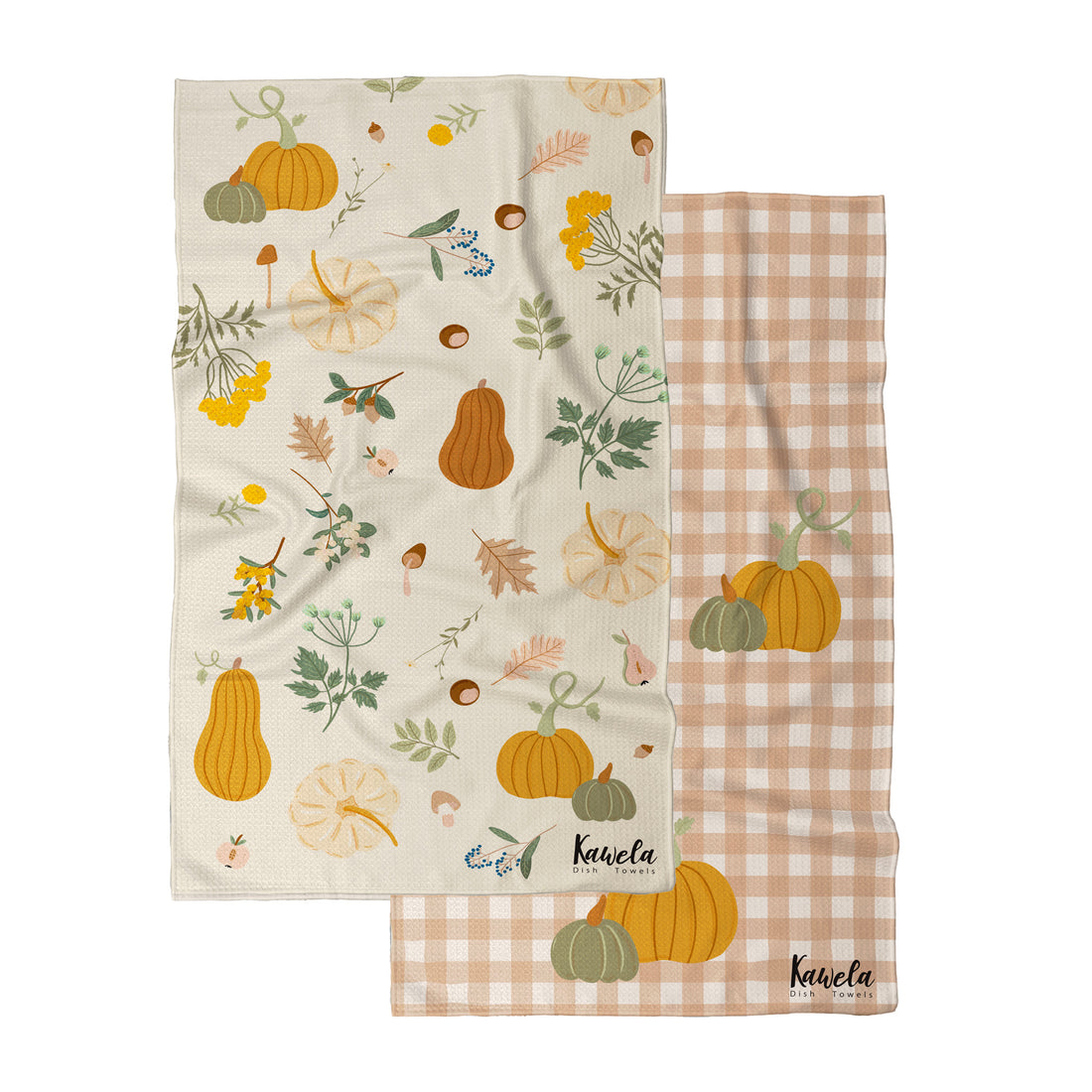 Linges à vaisselle KAWELÄ KYOTO aux motifs automnaux, tissu absorbant et élégant pour la cuisine.