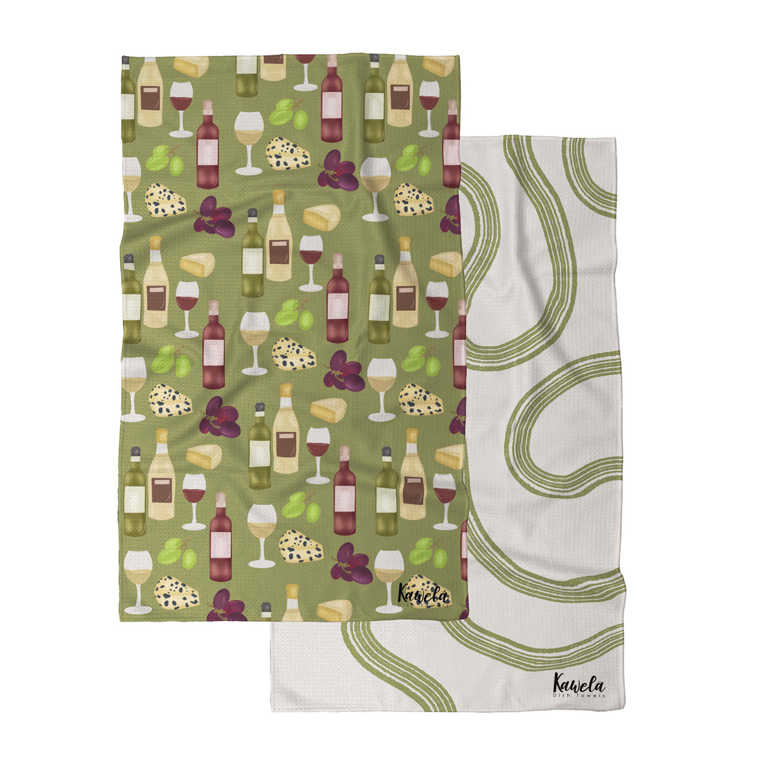 Linge à vaisselle NICE de la marque KAWELÄ, essuie-tout ou torchons en tissu avec motif élégant, pour la cuisine.