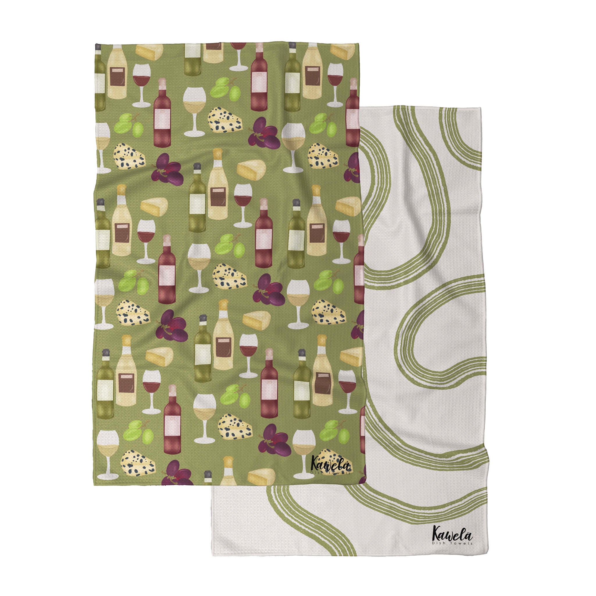 Linge à vaisselle NICE de la marque KAWELÄ, essuie-tout ou torchons en tissu avec motif élégant, pour la cuisine.