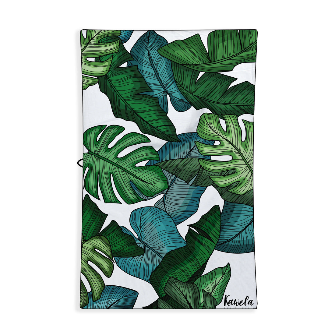 Serviette de plage Long Beach de la marque Kawelä avec motif coloré, étendue et douce, idéale pour la plage.
