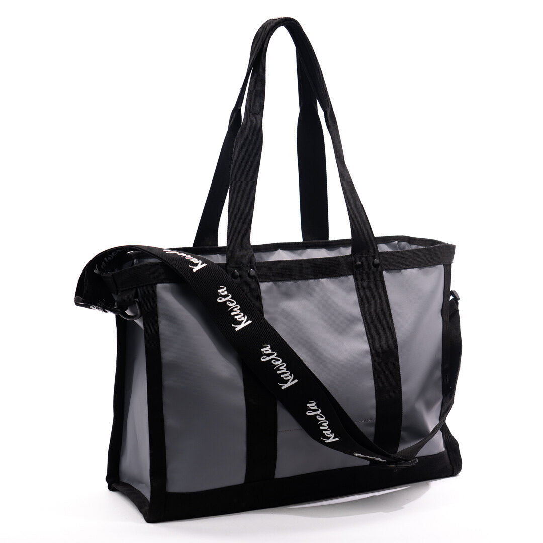 Sac fourre-tout KAWELÄ BORGANES 25L avec poignées en tissu, vue de face, couleur neutre et design pratique.