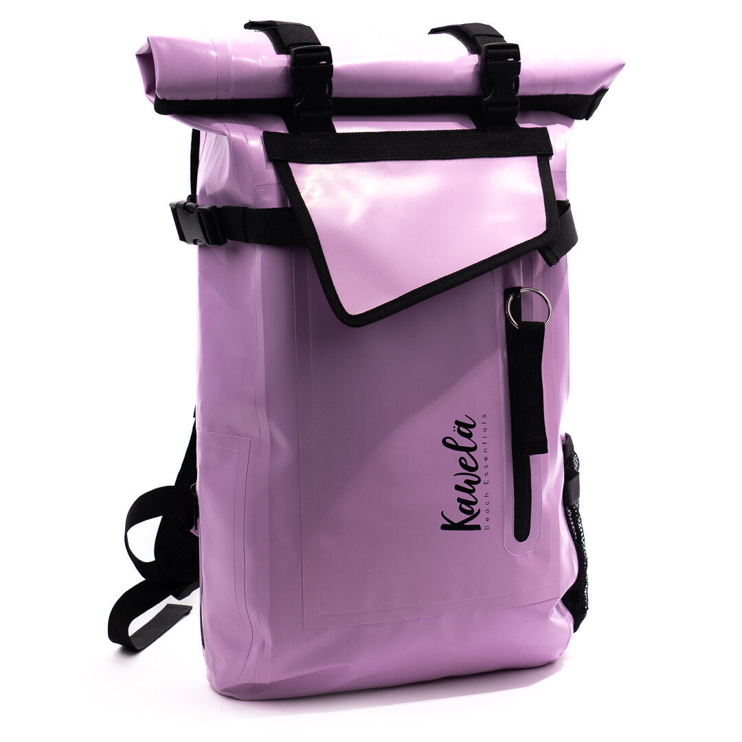 Sac à dos KAWELÄ PHOENIX avec design moderne, vue de face, couleur noire, détails de la fermeture éclair et poignée.