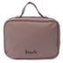 Trousse de voyage KAWELÄ pour accessoires, compacte, en tissu gris avec fermeture éclair visible.