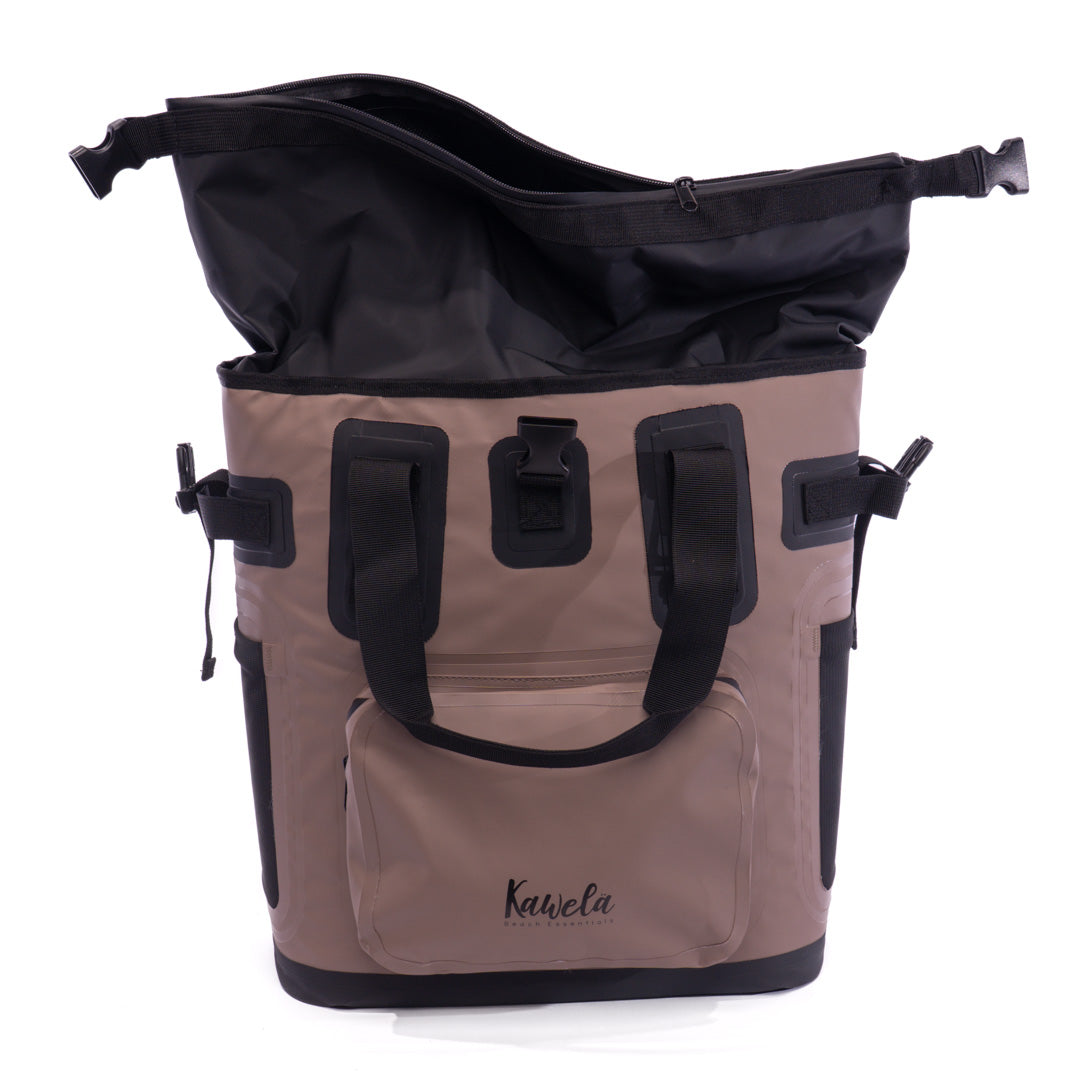 Sac à dos glacière KAWELÄ Austin 25L pour pique-nique, avec isolation thermique et espace pour boissons et aliments.