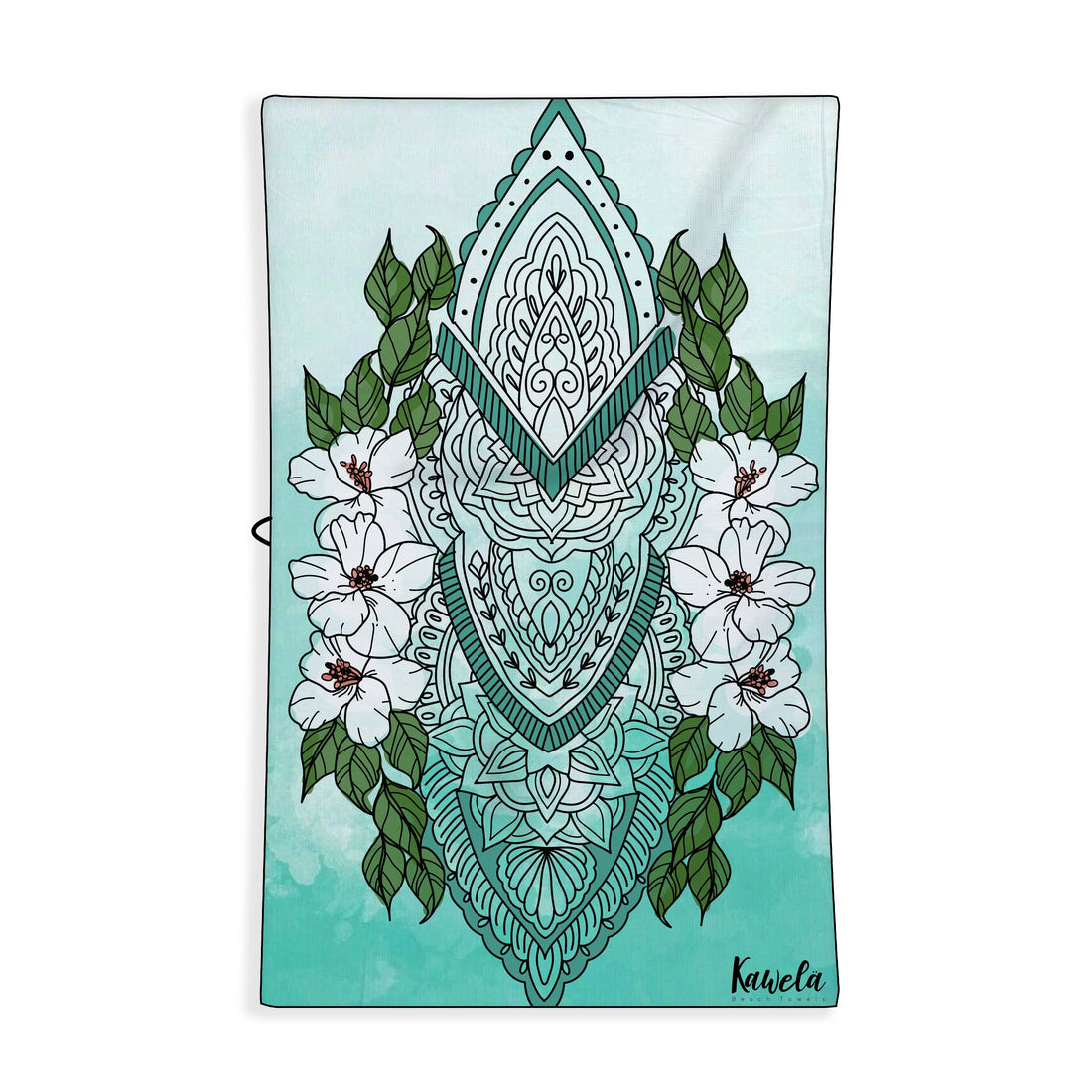 Serviette de plage Malibu de la marque Kawelä avec motif coloré, étendue en tissu doux et absorbant.
