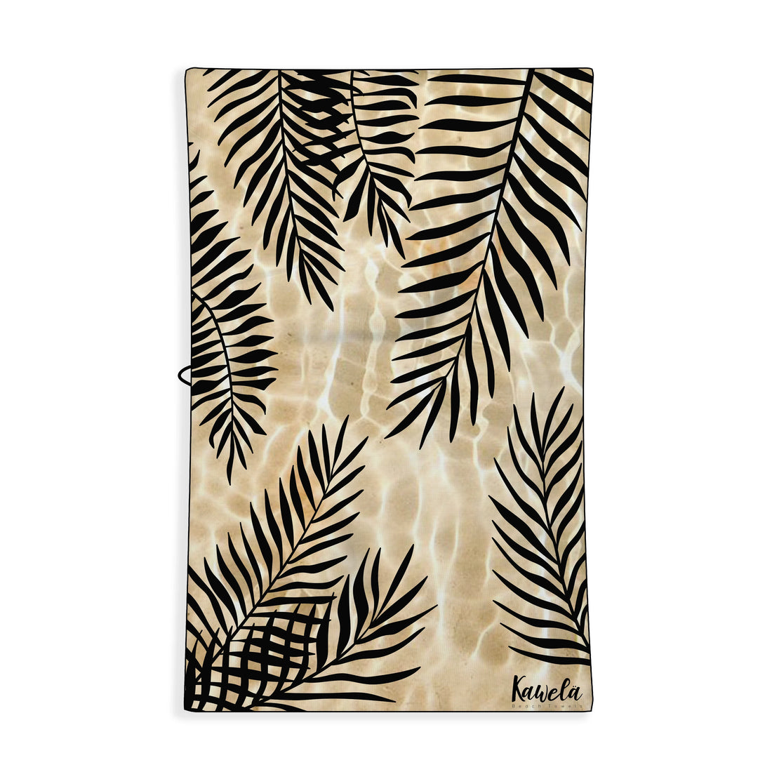 Serviette de plage Palm Springs de la marque Kawelä avec motif tropical, idéale pour la plage ou la piscine.