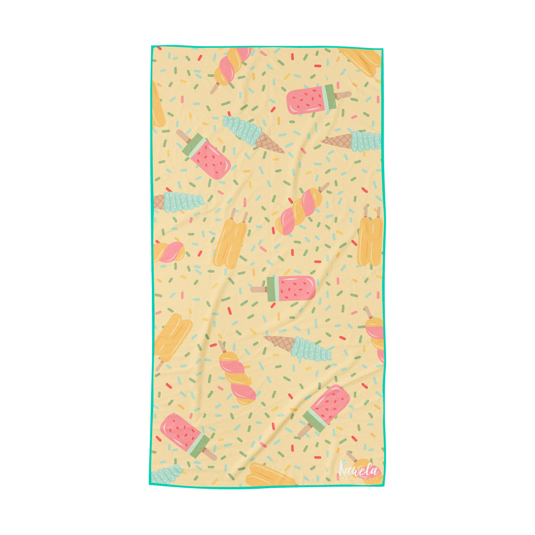 Serviettes pour enfant Key Largo de KAWELÄ avec motifs colorés, parfaites pour la plage ou la piscine.