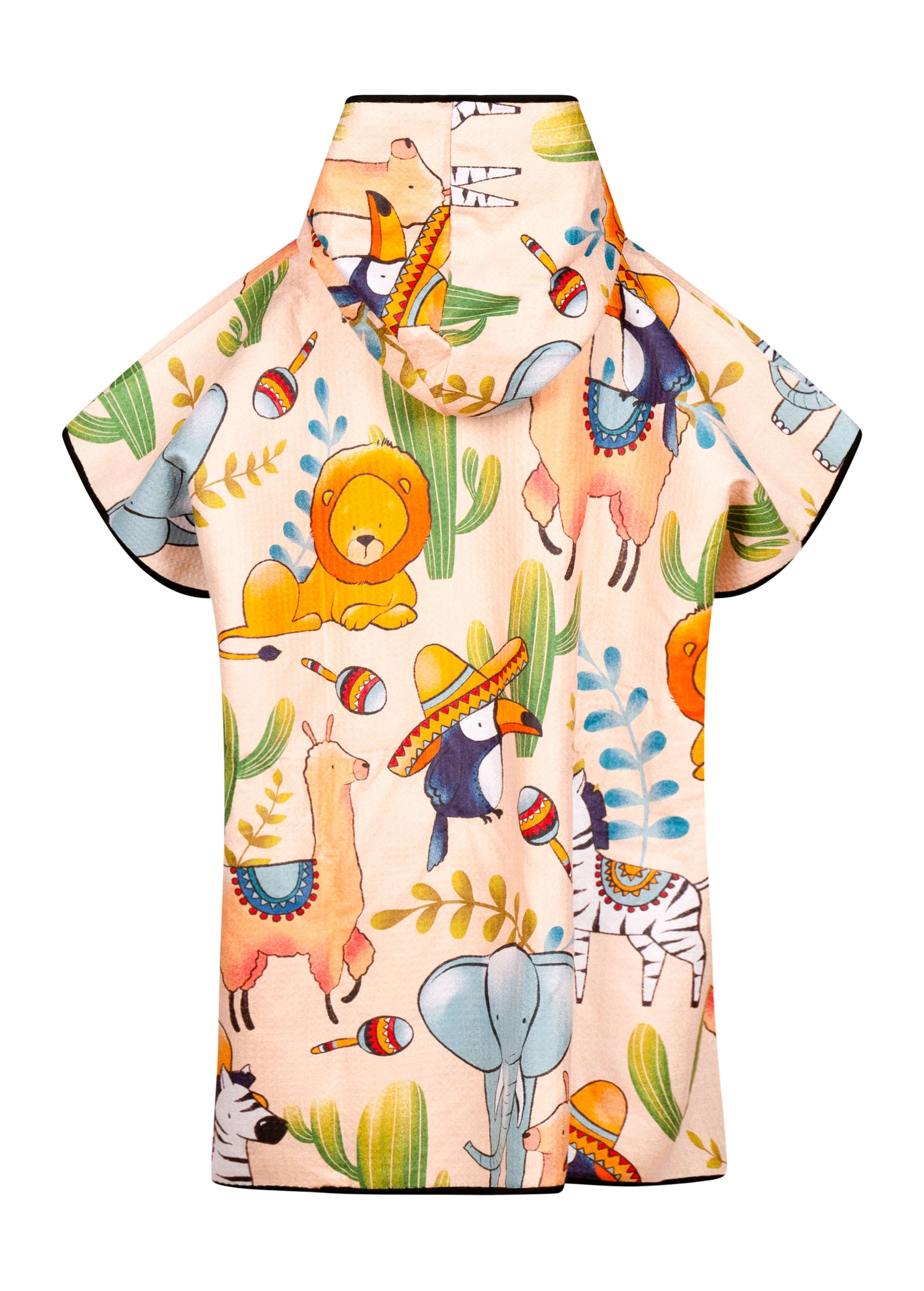 Poncho enfant KAWELÄ Tijuana avec motifs colorés, confortable et chaud, pour enfants, vêtement d&