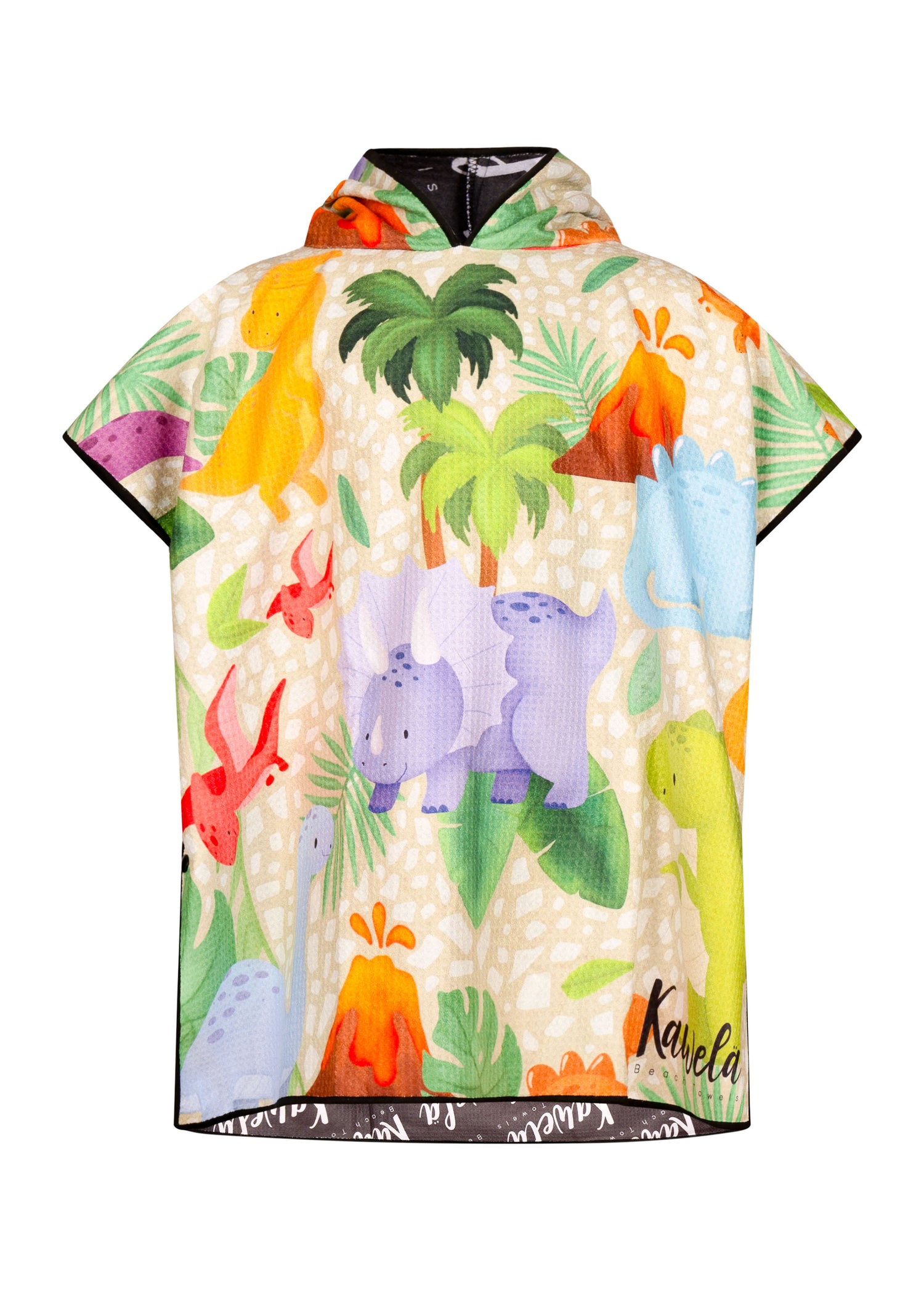 Poncho pour enfants Tortuguero de la marque KAWELÄ, en tissu coloré avec motif de tortue, idéal pour l&