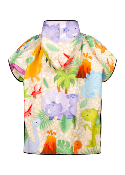 Poncho pour enfants KAWELÄ Tortuguero avec motif de tortue, tissu coloré et confortable, idéal pour l&