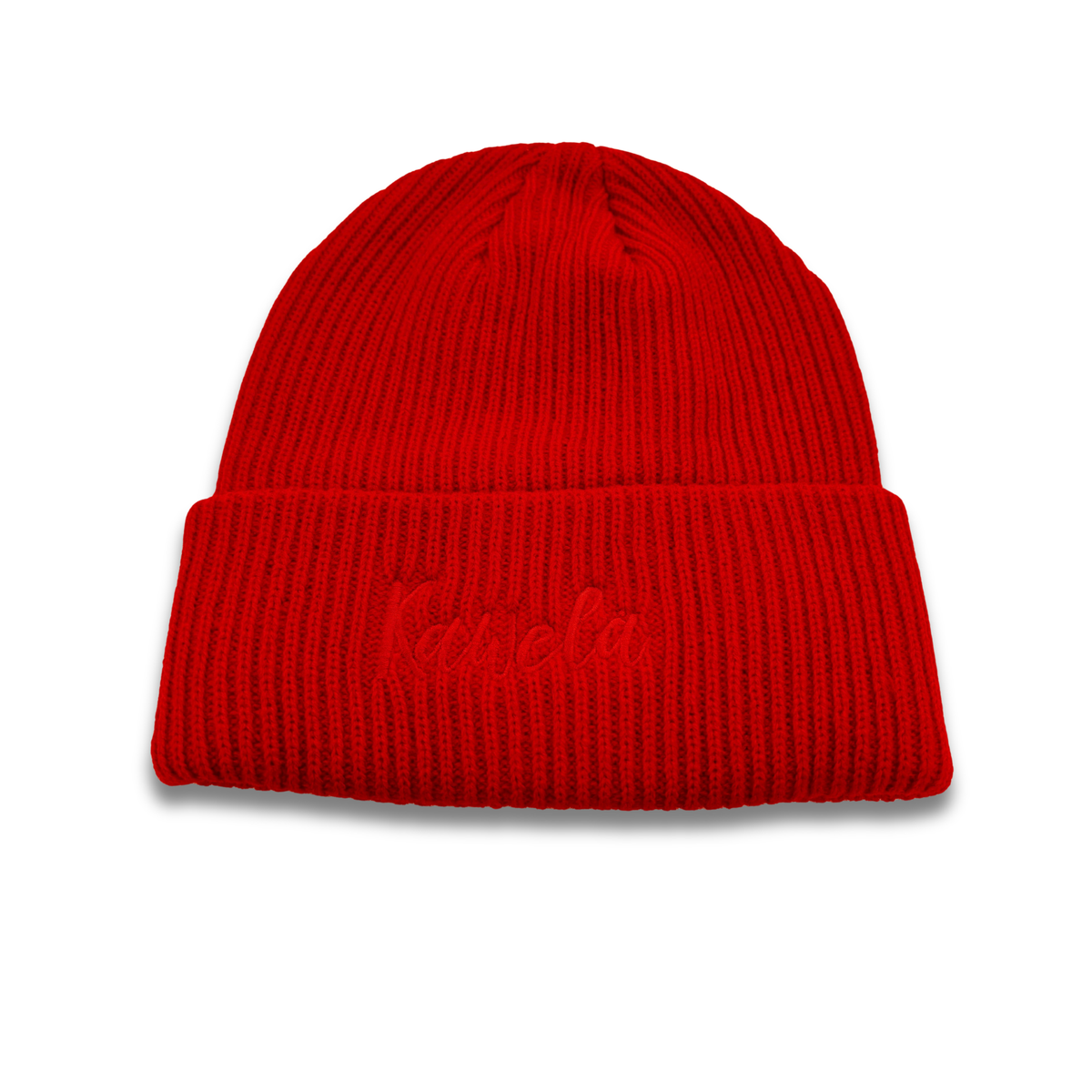Tuque en tricot rouge de la marque KAWELÄ, chaude et confortable, idéale pour l&