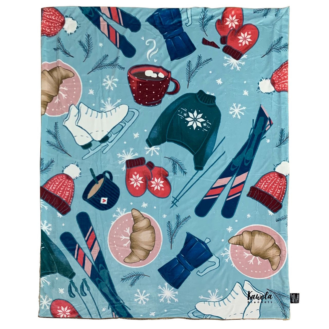 Couverture Kawelä FAIRBANKS en laine douce avec motif tissé, idéale pour rester au chaud et confortablement installé.
