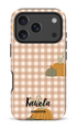 Étui à téléphone impact KaseMe Pop-Up KYOTO 2 pour iPhone 17 Pro, design vichy automne, protection robuste.