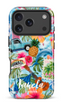 Étui à téléphone KaseMe Pop-Up Waikiki pour iPhone 17 Pro, coque impact résistante avec motif coloré.