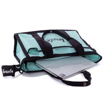 Sac fourre-tout KAWELÄ COZUMEL 25L en tissu sarcelle avec poignées et fermeture, idéal pour le quotidien.